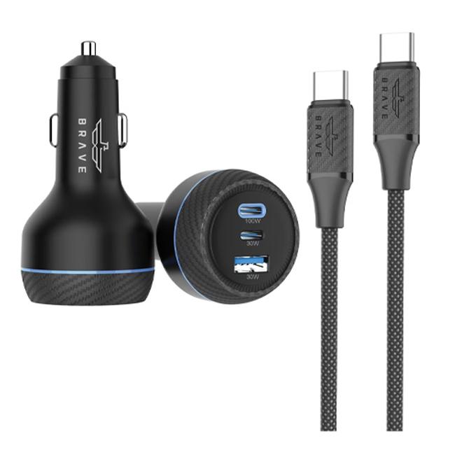 Brave | 160W 3port PD+QC Car Charger | BCC -25 Brave | 160W 3port PD+QC Car Charger | BCC -25